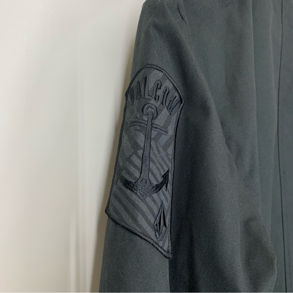 Volcom Men's Black Military Style Officers Jacket With Anchor Buttons Size Large - Picture 9 of 16